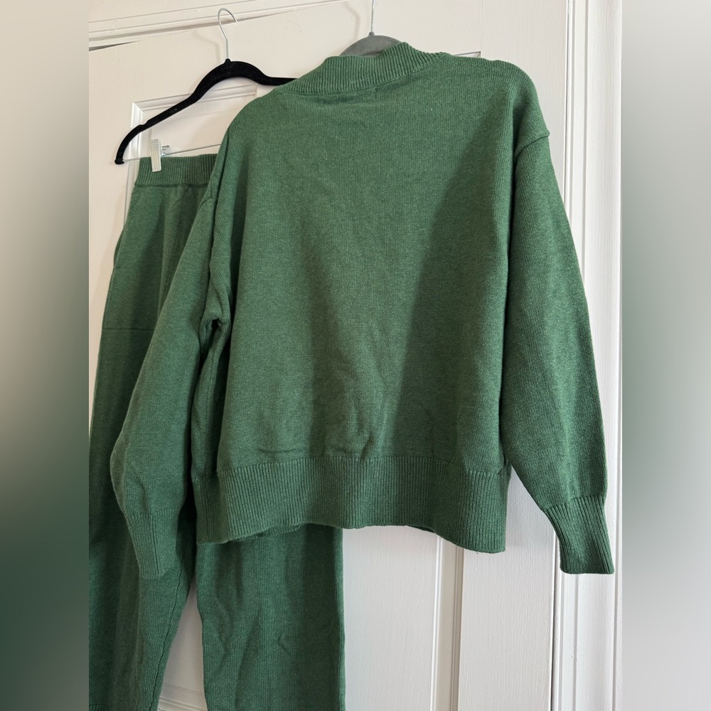 Free People Green Knit Cardigan and Pants Set - Picture 6 of 7